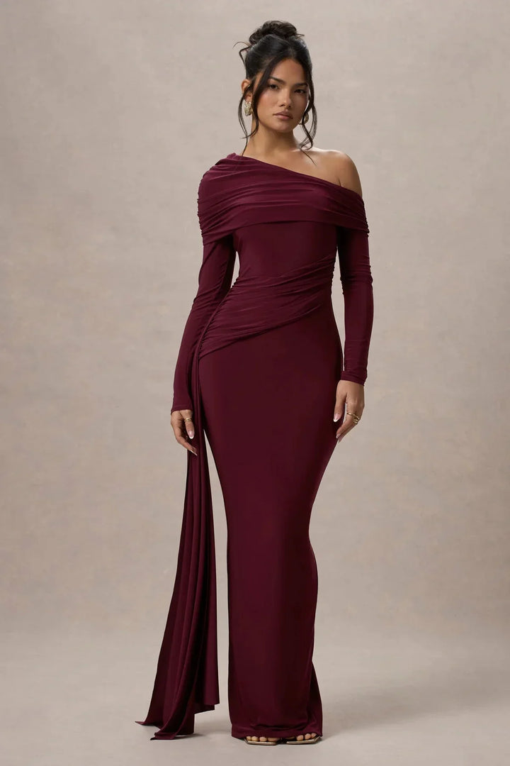 Drune | Schuppen Falten Maxi Kleid