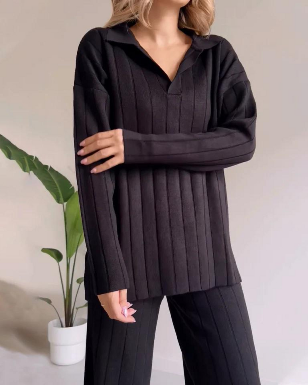 Drune | Stylisches Pit Stripe Jacquard Zwei-Teile Set