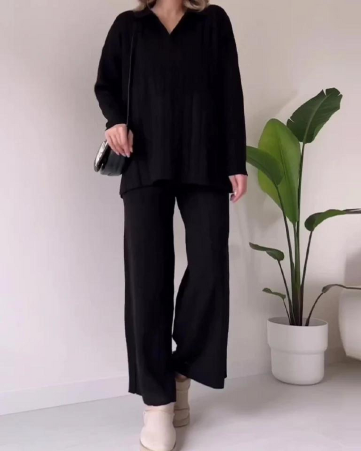 Drune | Stylisches Pit Stripe Jacquard Zwei-Teile Set