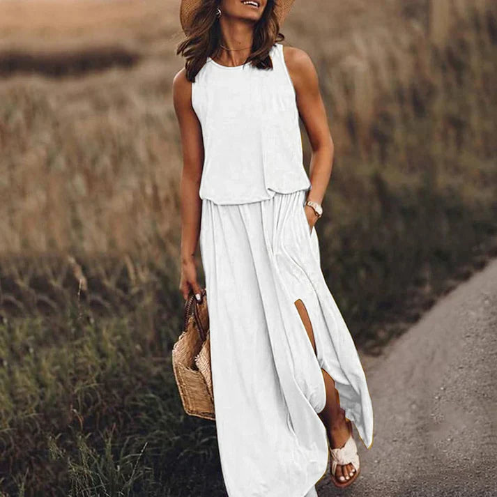 Drune | Entspanntes Weißes Maxikleid