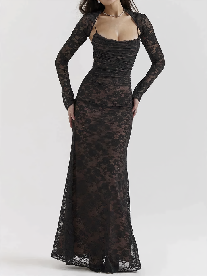 Drune | Maxikleid mit Spitzenstickerei und Sling