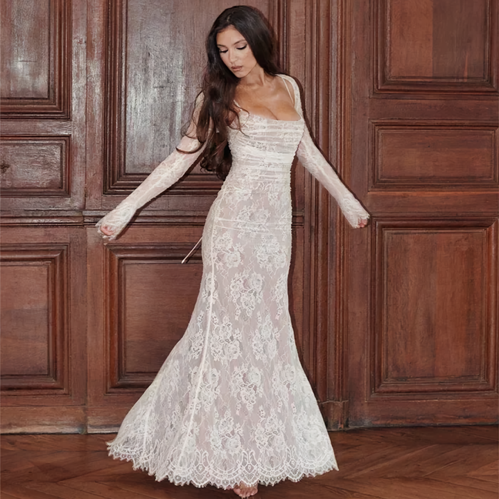 Drune | Maxikleid mit Spitzenstickerei und Sling