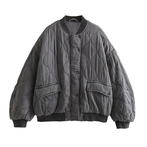 Drune | Damen Lockere Passform Winterjacke Gequiltetes Design
