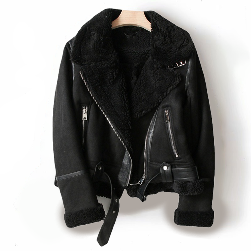 Drune | Damen Bikerjacke Asymmetrischer Reißverschluss & Gepolsterter Kragen