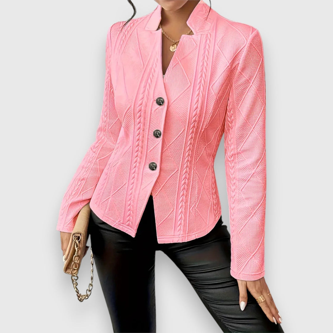 Drune | Ärmel Gestrickter Blazer für Den Winter Knopfschluss