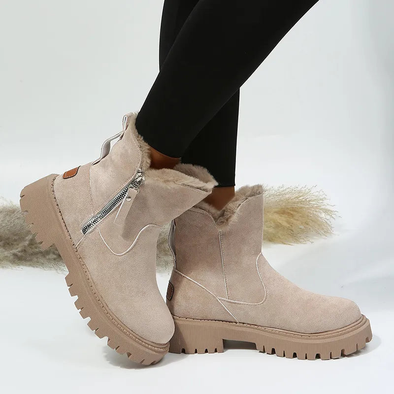Drune | Warme Samt Winterstiefel für Damen – Gemütlicher & Stilvoller Komfort