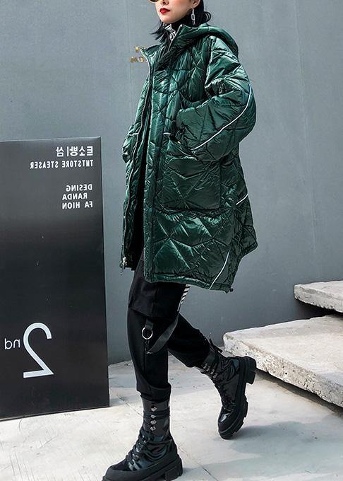 Drune | Oversize-Jacken & Mäntel Kapuzenmäntel grün asymmetrischer Kordelzug-Saum Damen Parka
