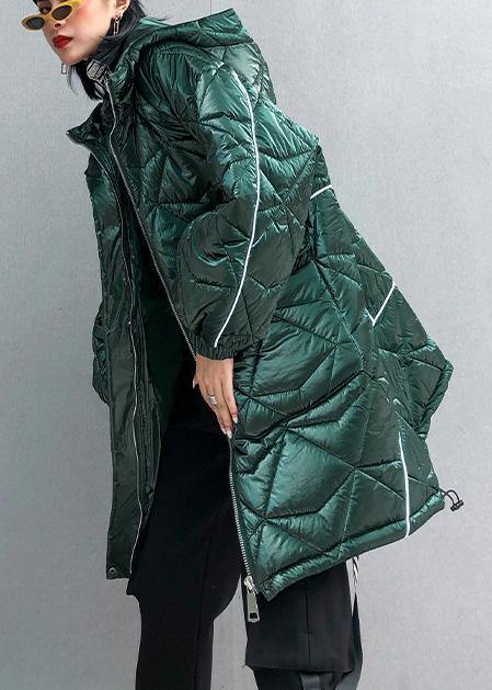 Drune | Oversize-Jacken & Mäntel Kapuzenmäntel grün asymmetrischer Kordelzug-Saum Damen Parka