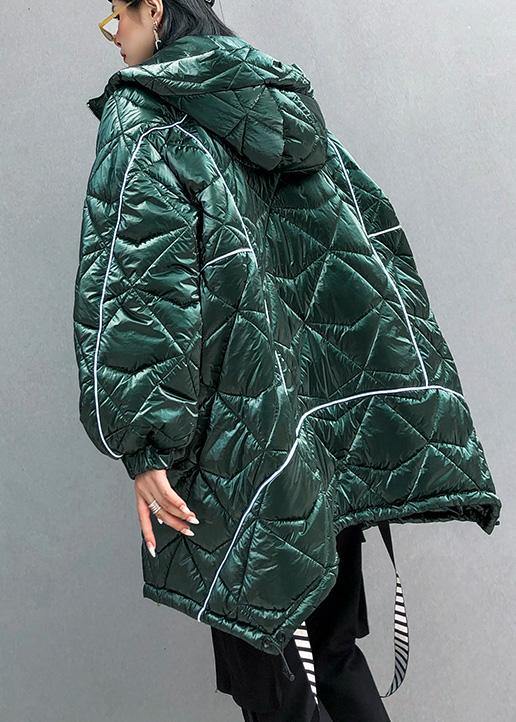 Drune | Oversize-Jacken & Mäntel Kapuzenmäntel grün asymmetrischer Kordelzug-Saum Damen Parka