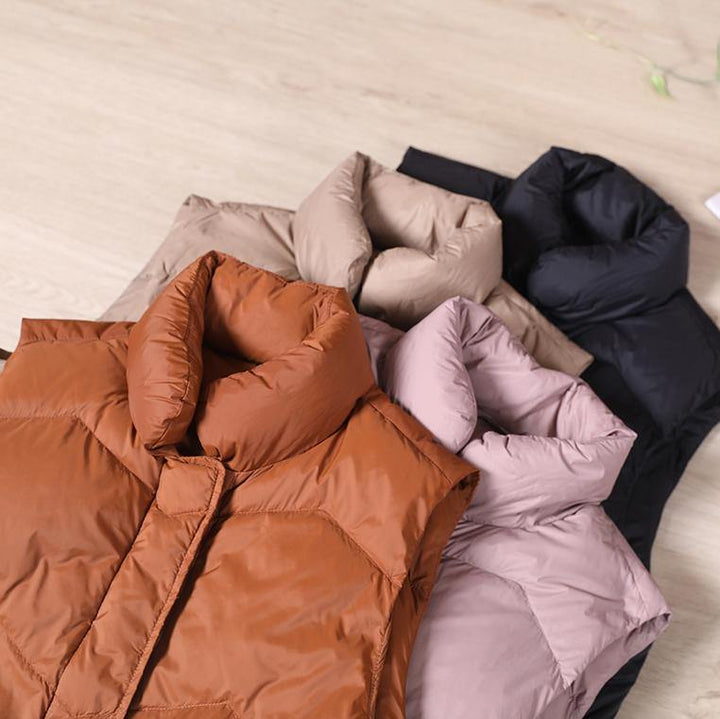 Drune | rosa Daunenmantel Winter Lockere Passform Damen Parka Stehkragen mit Reißverschluss Jacken