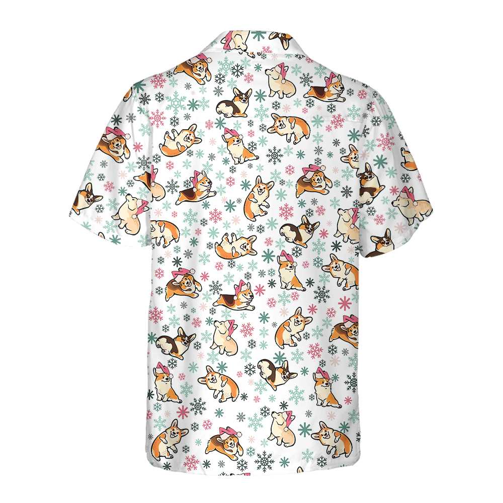 Drune | Warmer Corgi für ein fröhliches Weihnachts-Hawaiian-Shirt, lustiger Weihnachts-Corgi, bestes Weihnachtsgeschenk
