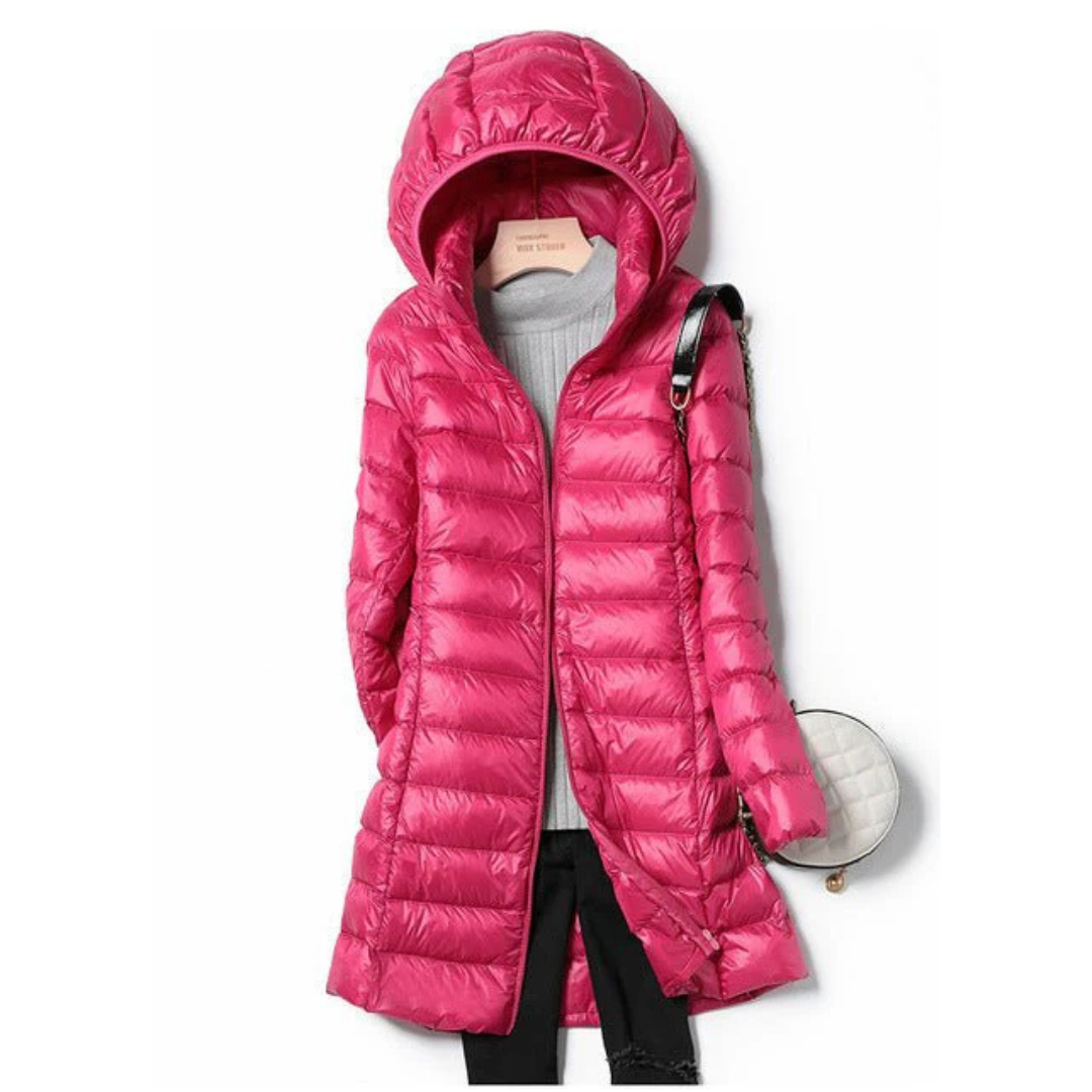 Drune | Stilvolle Damen Winter Puffer Jacke mit Kapuze - Gemütlich und Warm