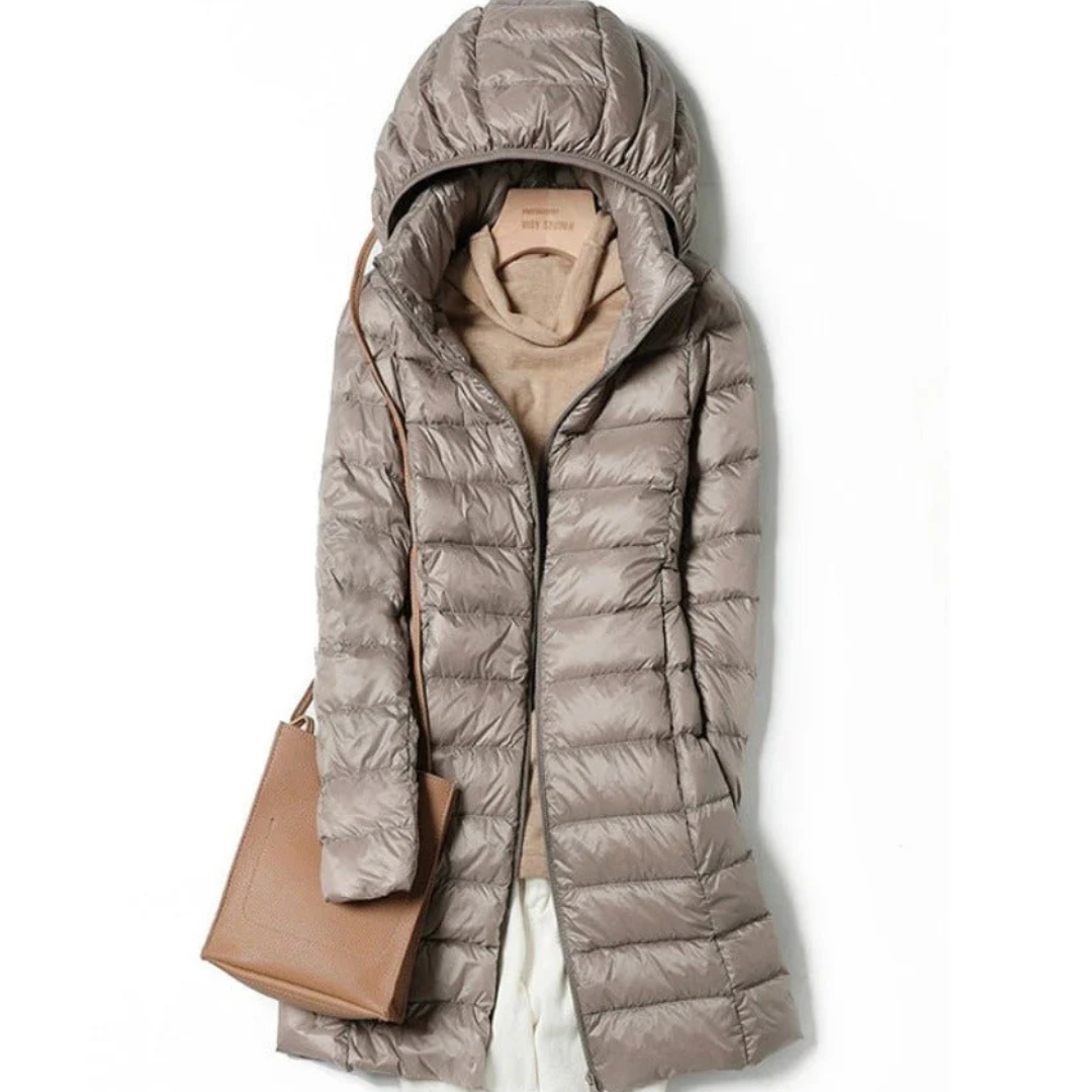 Drune | Stilvolle Damen Winter Puffer Jacke mit Kapuze - Gemütlich und Warm