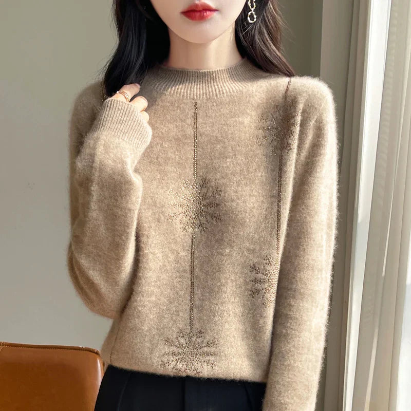 Drune | Damenpullover - Weicher Strickpullover mit Stehkragen & Warmem Komfort für den Winter