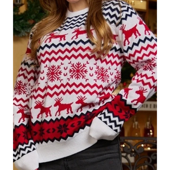 Drune | Falscher Weihnachts-Pullover Damen - Lange Ärmel