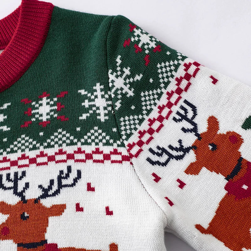 Drune | Kinderpullover mit Hirschdruck - Weicher & warmer Strickpullover für Jungen und Mädchen