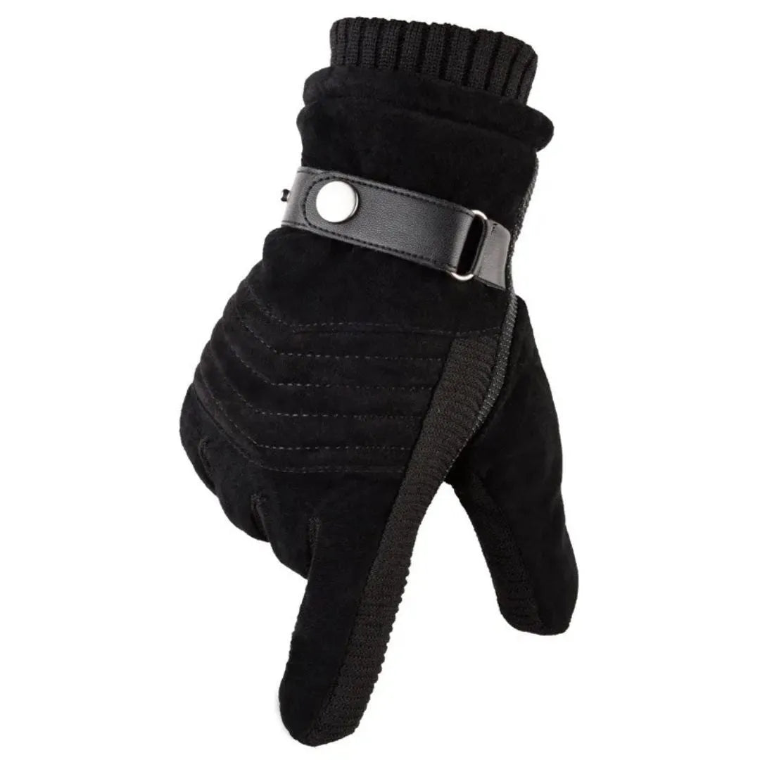Drune | Touchscreen-Winterhandschuhe aus Wildleder mit Echtlederakzenten