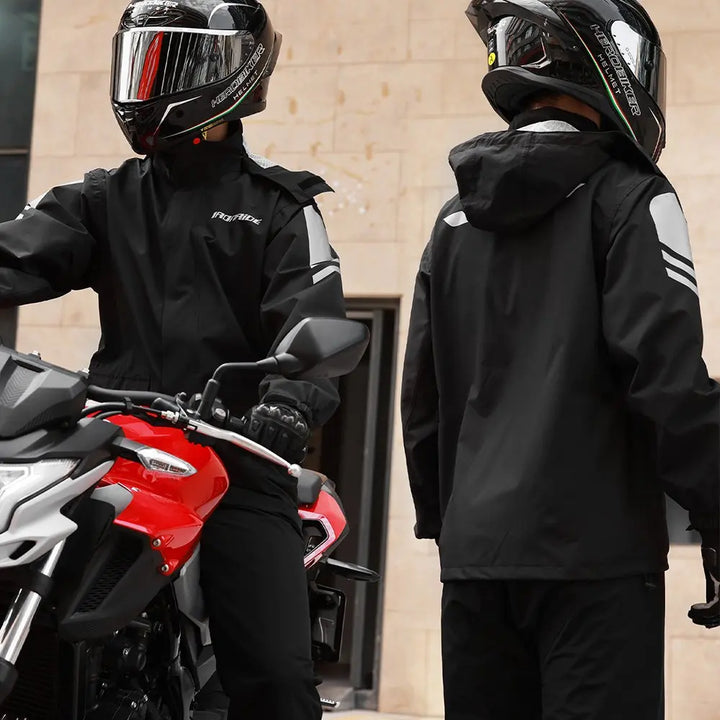 Drune | Wasserdichte Motorrad-Regenjacke ergonomisch - Unisex winddicht