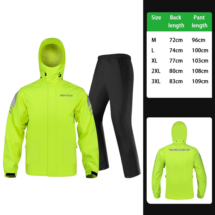 Drune | Wasserdichte Motorrad-Regenjacke ergonomisch - Unisex winddicht