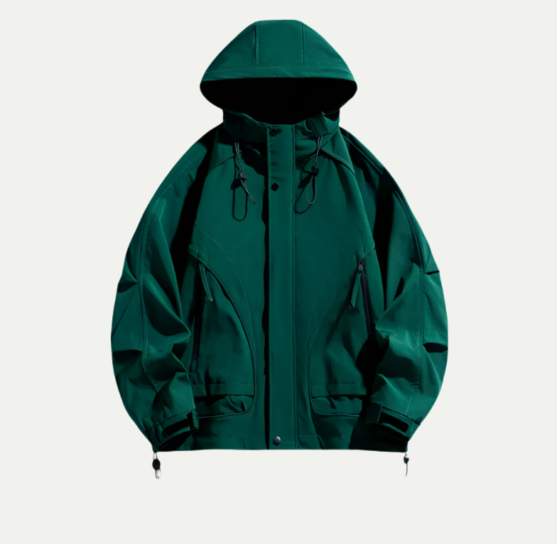 Drune | Wasserdichte Jacke für Männer - Leicht mit verstellbarer Kapuze