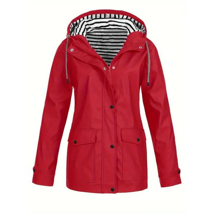 Drune | Regenjacke - Mid-Length Design mit verstellbarem Kapuze für Damen