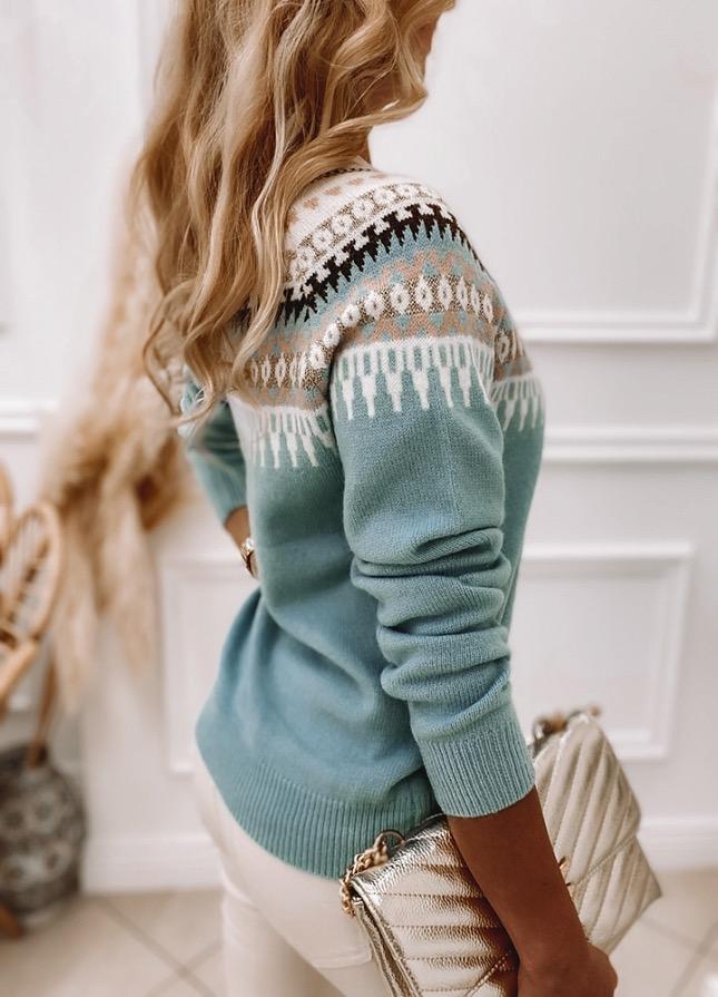Drune | Strickpullover - Fair Isle Muster - Rundhalsausschnitt - weich und warm