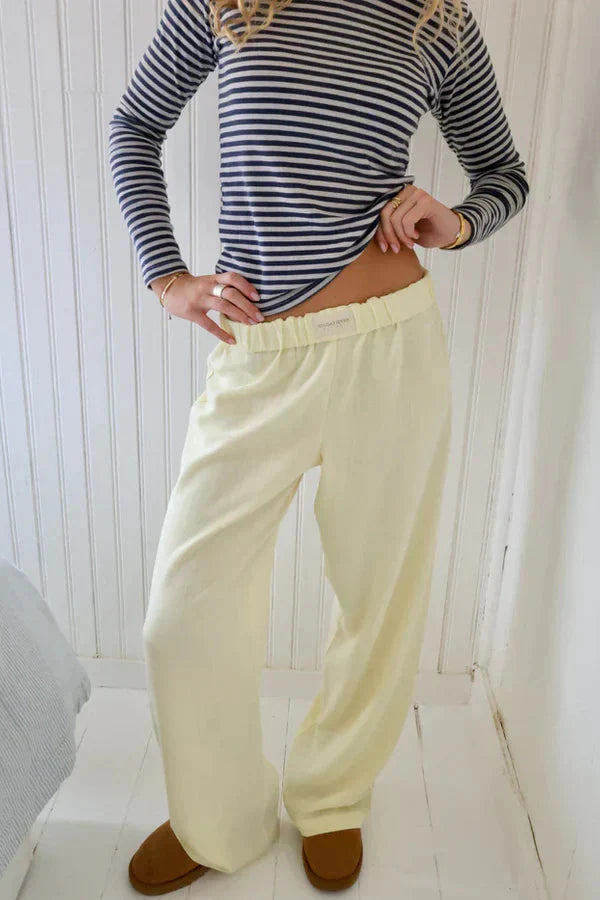 Drune | Hosenbeine Low Rise Elastische Taille Niedrige Taille Hose Damenhosen