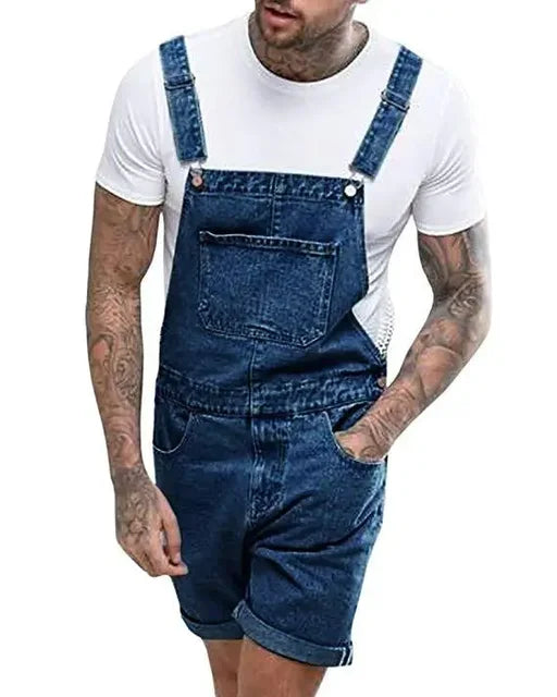 Drune | Lässiger Denim Overall mit Verstellbaren Trägern und Taschen
