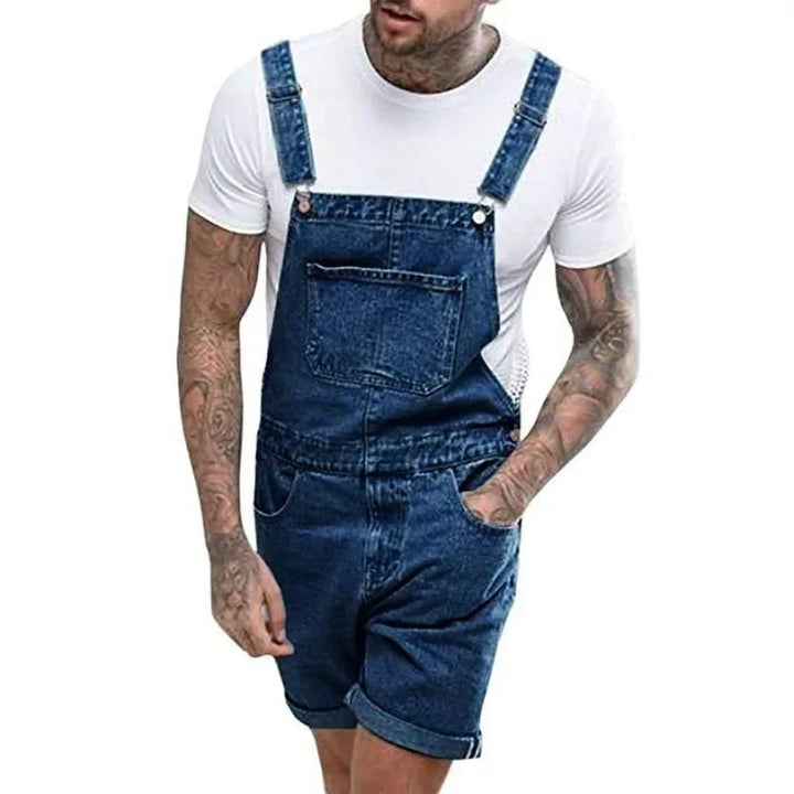 Drune | Lässiger Denim Overall mit Verstellbaren Trägern und Taschen
