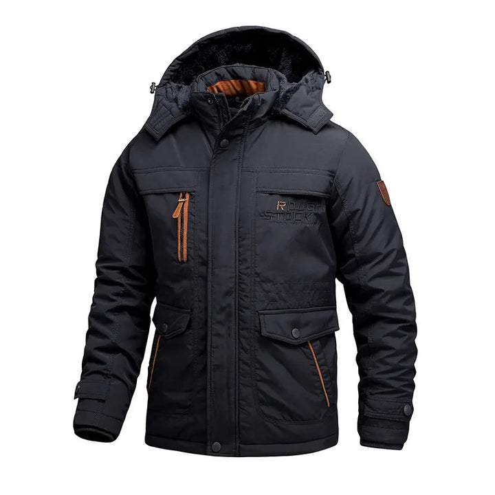 Drune | Herren Winterjacke Taktisch Wasserdicht mit Abnehmbarer Kapuze
