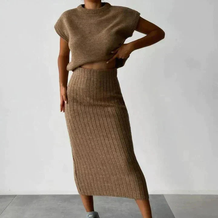 Drune | Strickweste und Rock Set für Frauen