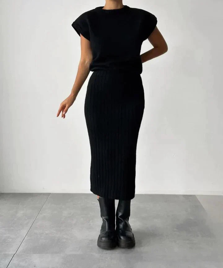Drune | Strickweste und Rock Set für Frauen