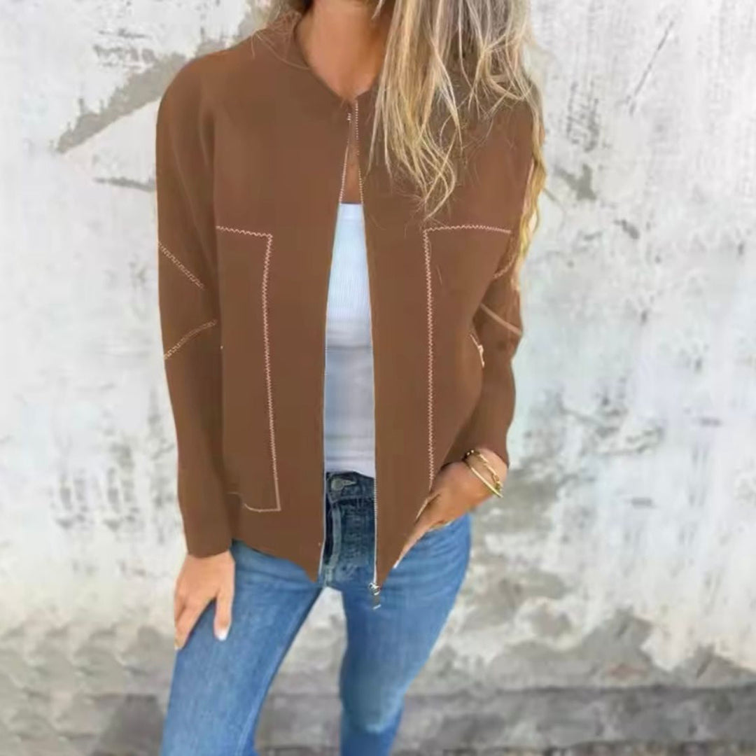 Drune | Frauen Stilvolle Reißverschlussjacke Bequemer Stoff