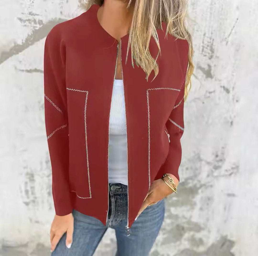 Drune | Frauen Stilvolle Reißverschlussjacke Bequemer Stoff
