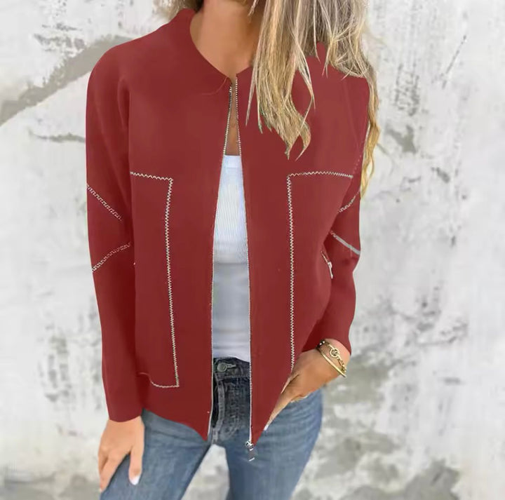 Drune | Frauen Stilvolle Reißverschlussjacke Bequemer Stoff
