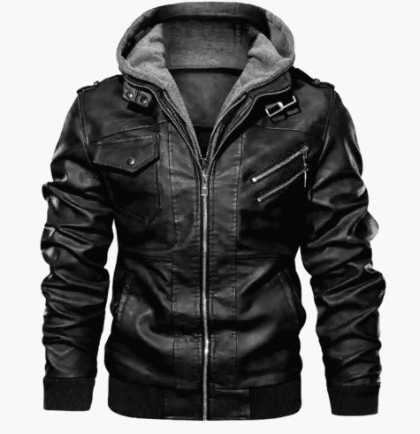 Drune | Stylische Winterjacke Aus Hochwertigem Leder Mit Kapuze