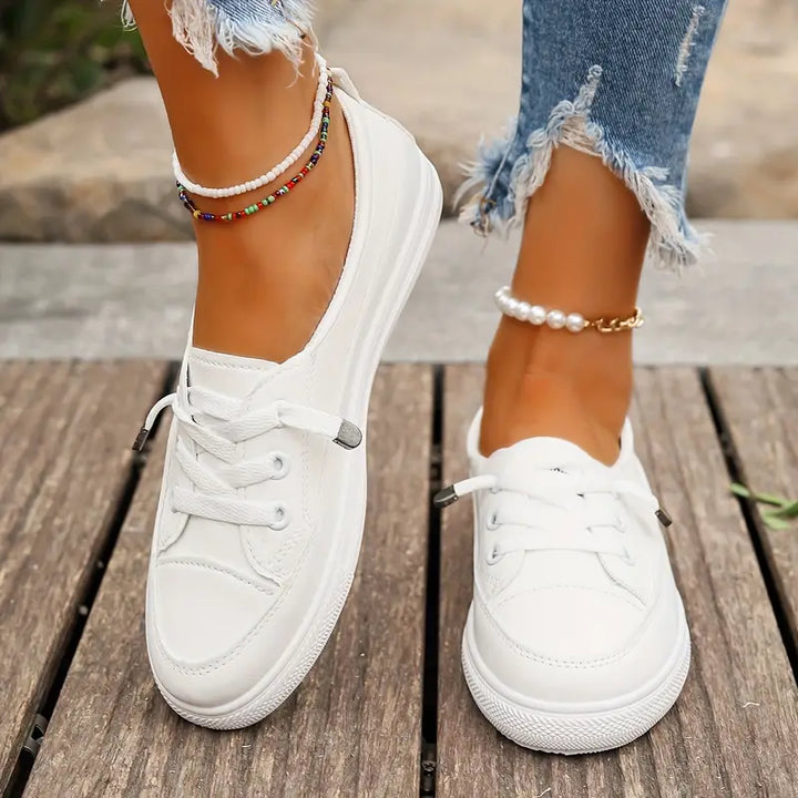 Drune | Damen Klassische Freizeit Sneaker Weiß