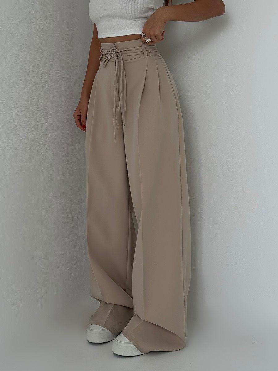 Drune | Damenhose mit Hohem Bund und Weitem Bein