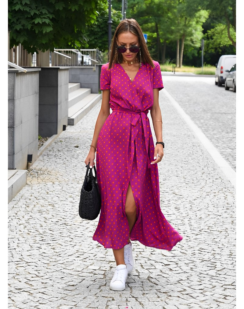 Drune | Bedruckt Kurzarm Maxi Kleid Sommerkleid