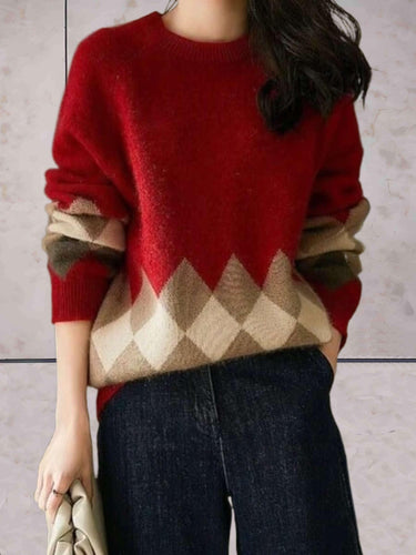 Drune - Übergroßer Strickpullover mit Rundhalsausschnitt