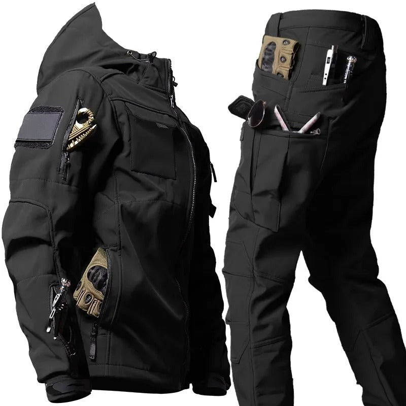 Drune | Outdoor Herren Cargo Set wasserdicht und winddicht mit Kapuze für Wandern und täglichen Gebrauch