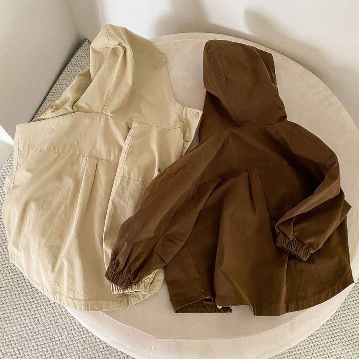 Drune | Parka für Kinder – Beige/Braun Atmungsaktive Baumwolle, Geeignet für Jungen und Mädchen
