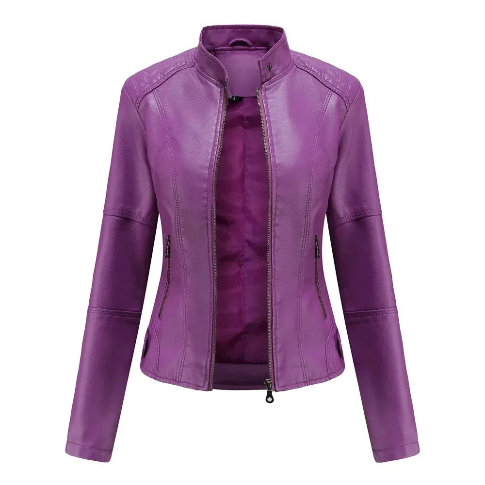 Drune | Mandarin Kragen Lederjacke