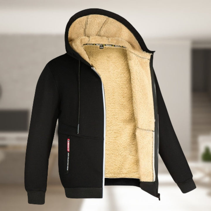 Drune | Kapuzenpullover Sherpa Fleece Zip-Up Kapuzenpullover Jacke Herrenbekleidung