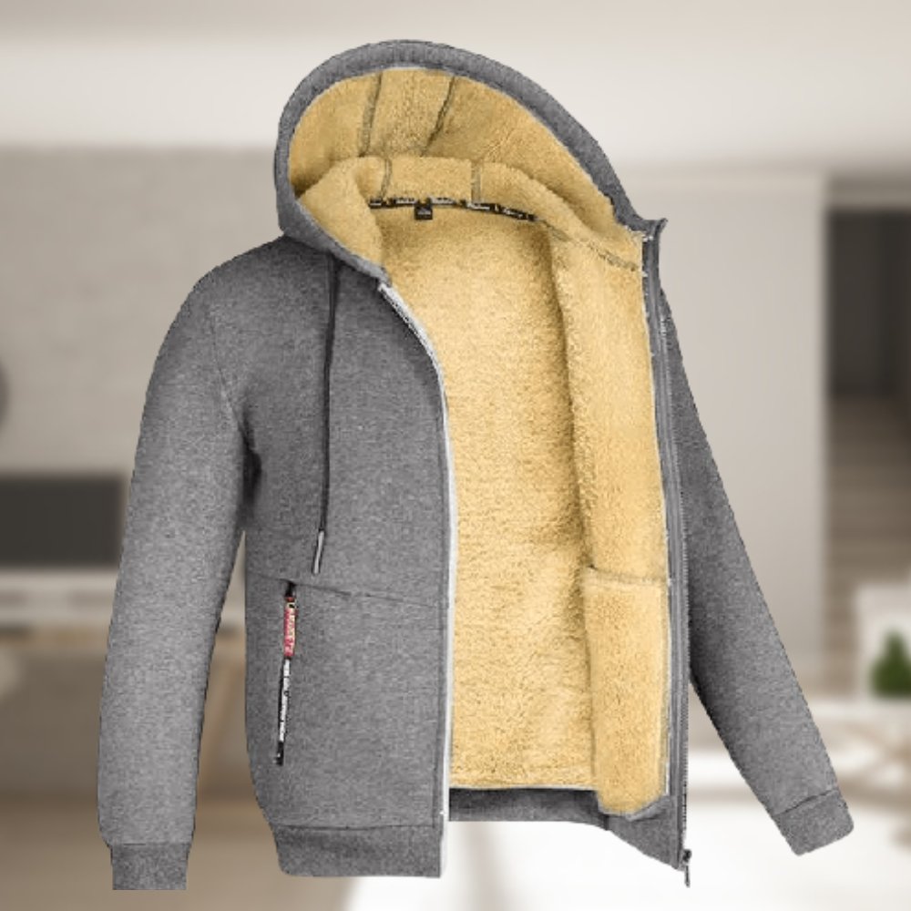 Drune | Kapuzenpullover Sherpa Fleece Zip-Up Kapuzenpullover Jacke Herrenbekleidung