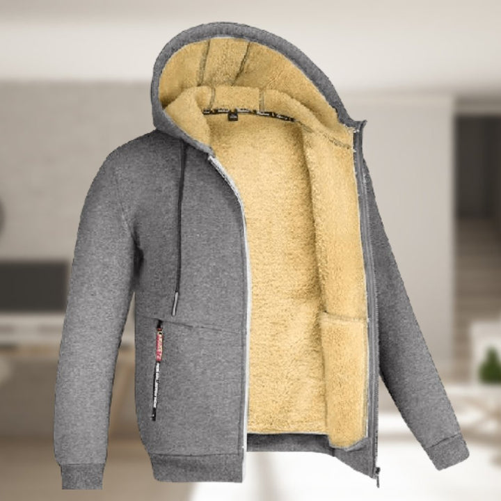 Drune | Kapuzenpullover Sherpa Fleece Zip-Up Kapuzenpullover Jacke Herrenbekleidung