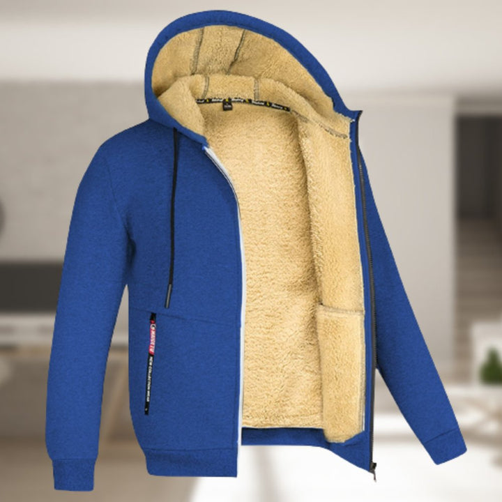 Drune | Kapuzenpullover Sherpa Fleece Zip-Up Kapuzenpullover Jacke Herrenbekleidung