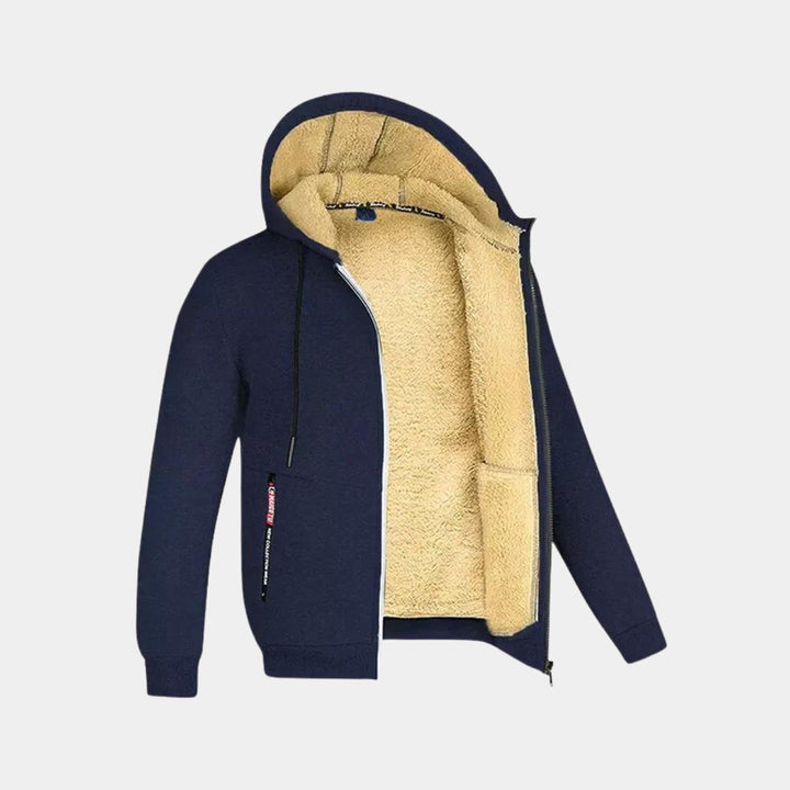 Drune | Kapuzenpullover Fleece Futter Zip-Up Kapuzenpullover Herren Kapuzenpullover Jacke