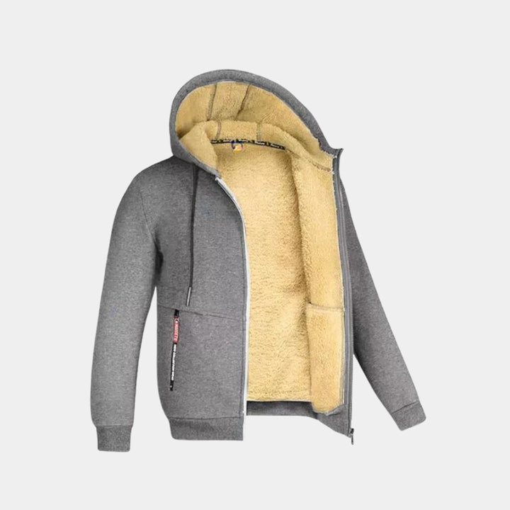 Drune | Kapuzenpullover Fleece Futter Zip-Up Kapuzenpullover Herren Kapuzenpullover Jacke