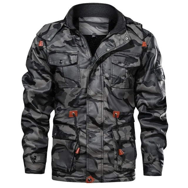 Drune | Elegante Winterjacke aus Camouflage mit mehreren Taschen für Herren - Ideal für Herbst/Winter